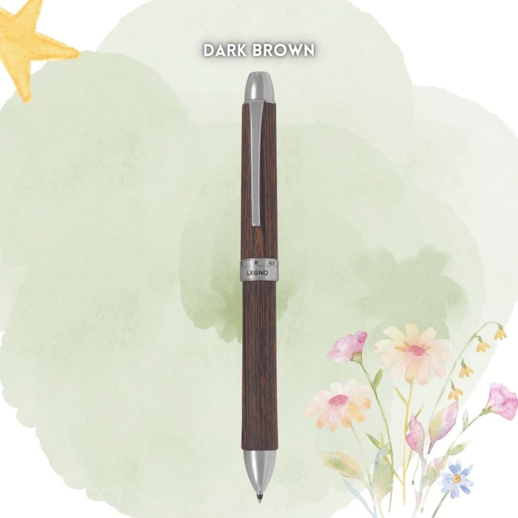 [SG] Pilot Legno 2+1 Multi-Functional 0.7mm Ballpoint Pen with 0.5mm Mechanical Pencil [Gift Collection Series] [Evergre