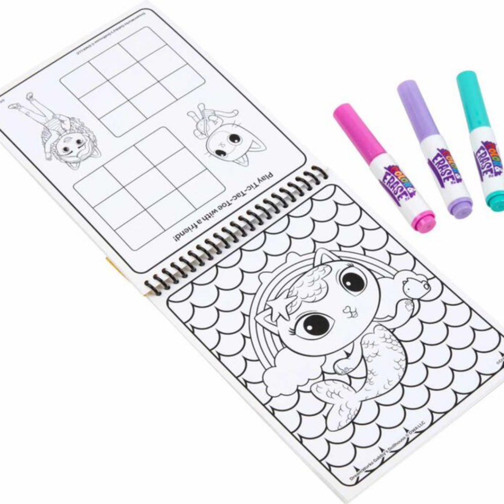 [SG] Crayola Gabby's Dollhouse Color & Erase Activity Pad with Markers [Evergreen Stationery]