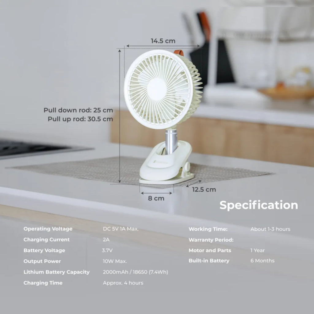 [SG] SoundTech Oscillating Clip Fan [Evergreen Stationery]