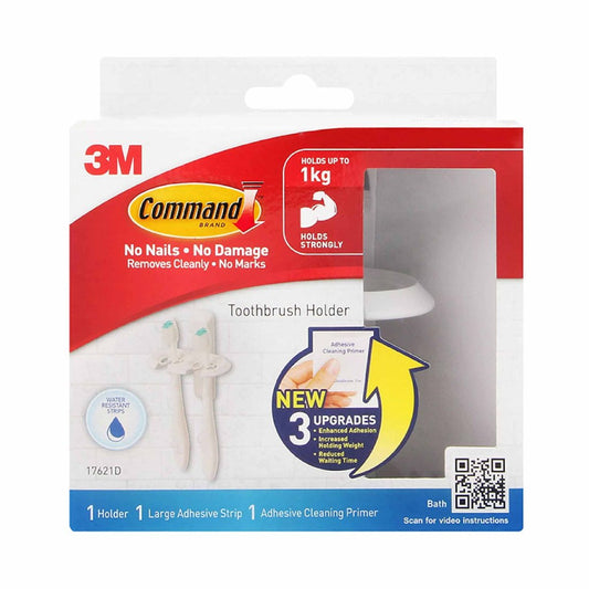 [SG] Command™ Bathroom Primer Toothbrush Holder 17621D [Evergreen Stationery]