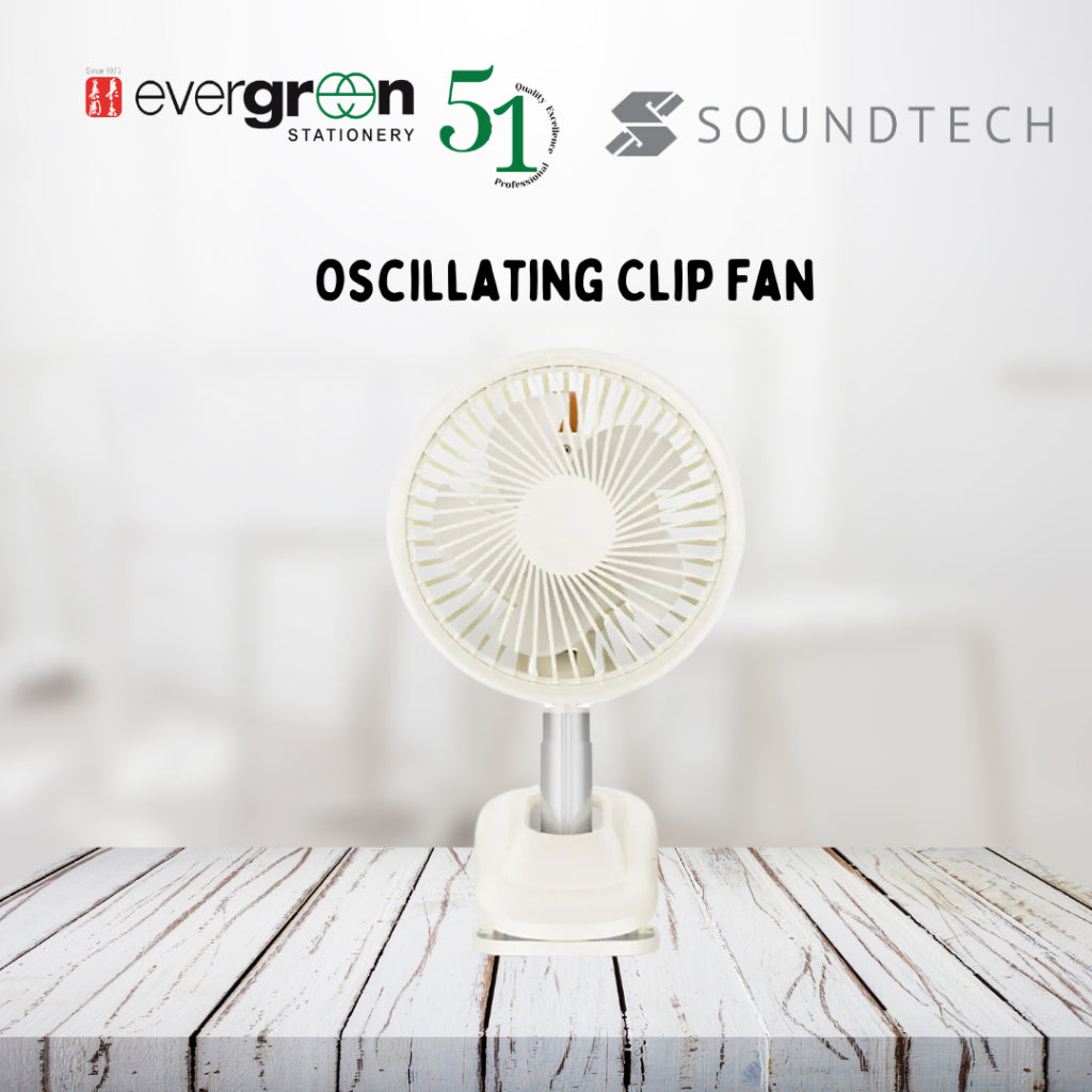 [SG] SoundTech Oscillating Clip Fan [Evergreen Stationery]