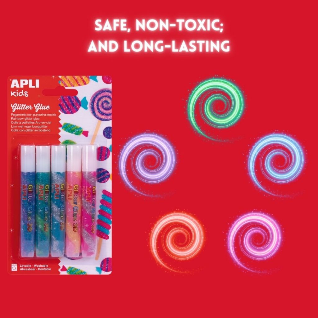 [SG] Apli Rainbow Glitter Glue 5s [Evergreen Stationery]
