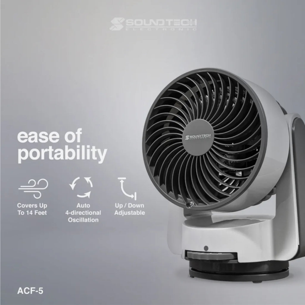 [SG] SoundTeoh 5-Inch Air Ciculator Fan [Evergreen Stationery]