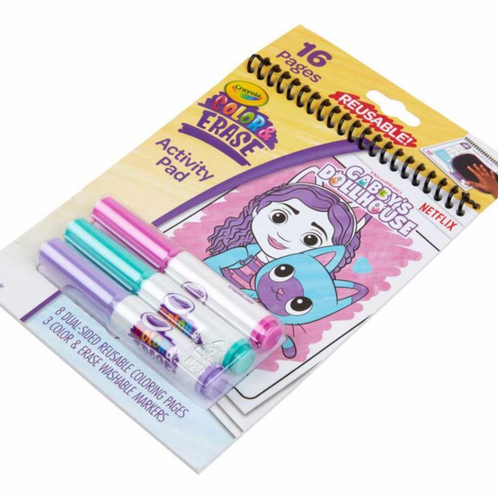 [SG] Crayola Gabby's Dollhouse Color & Erase Activity Pad with Markers [Evergreen Stationery]