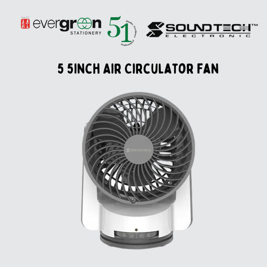 [SG] SoundTeoh 5-Inch Air Ciculator Fan [Evergreen Stationery]