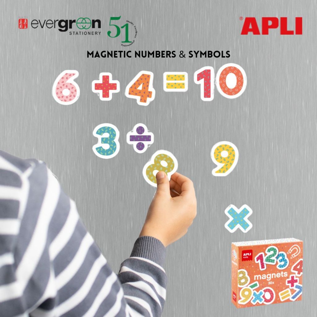 [SG] Apli #18885 Magnetic Numbers & Symbols [Evergreen Stationery]