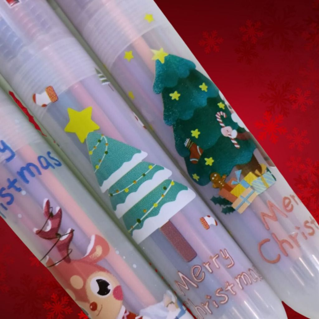 [SG] Christmas-Themed Cartoon Pens Evergreen Stationery]