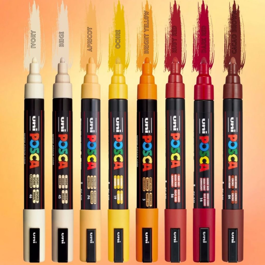[SG] Uni Posca Warm Colour 8C [Evergreen Stationery]
