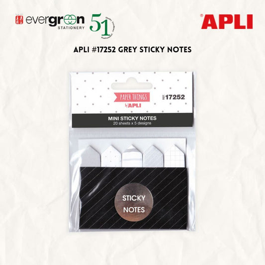 [SG] Apli #17252 Grey Sticky Notes [Evergreen Stationery]