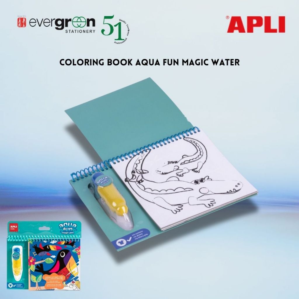 [SG] Apli #15225 Coloring Book Aqua Fun Magic Water [Evergreen Stationery]