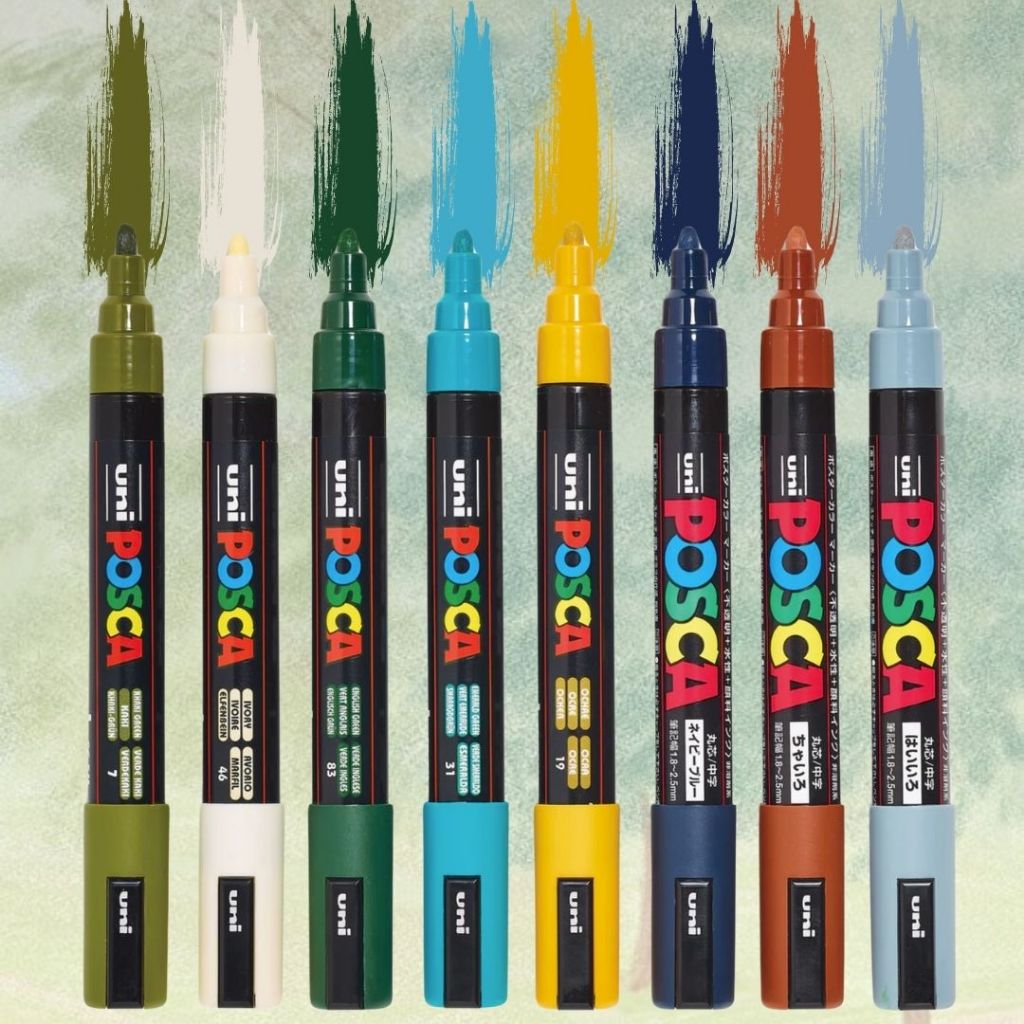 [SG] Uni Posca Earth Colour 8C [Evergreen Stationery]