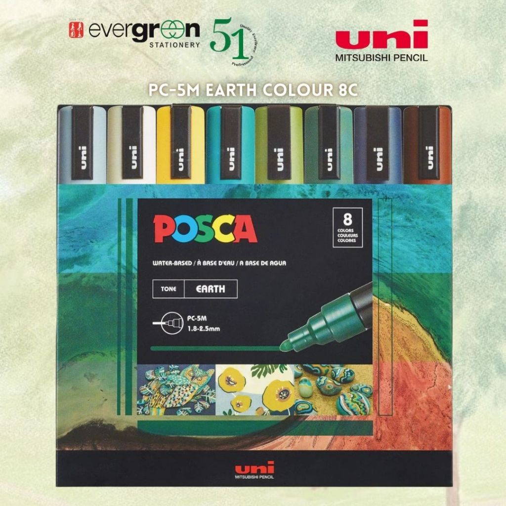 [SG] Uni Posca Earth Colour 8C [Evergreen Stationery]