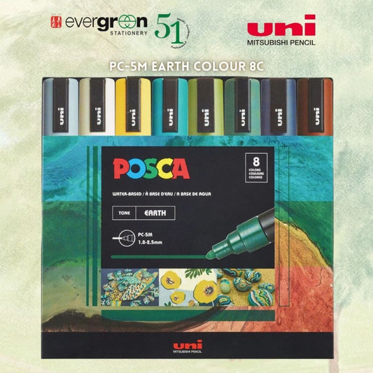 [SG] Uni Posca Earth Colour 8C [Evergreen Stationery]