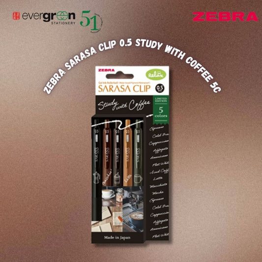 [SG] Zebra Sarasa Clip 0.5 Study With Coffee [Evergreen Stationery]