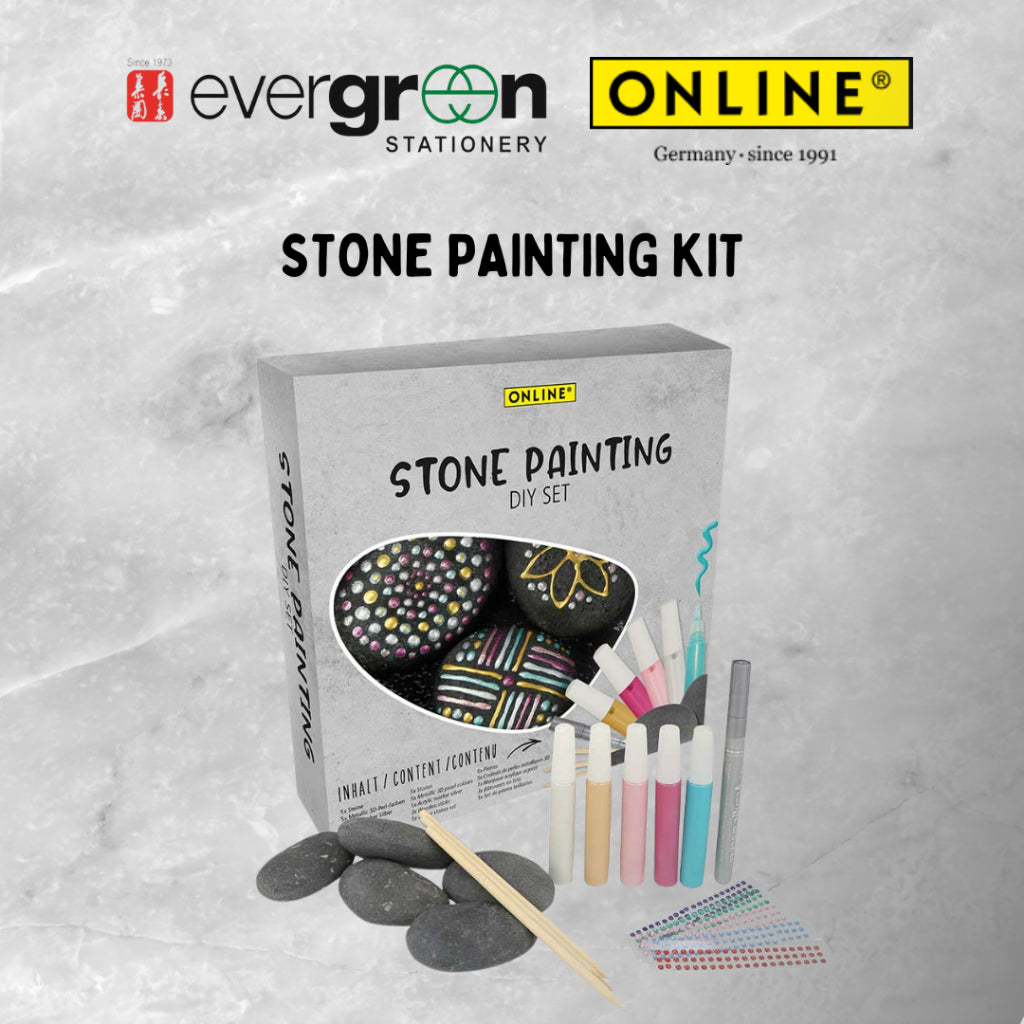 [SG] Online Magixx Stone Painting DIY Kit [Evergreen Stationery]