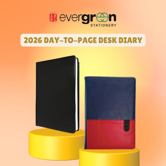 [SG] 2026 Day-To-Page | PU-Material Desk Diary [Evergreen Stationery]