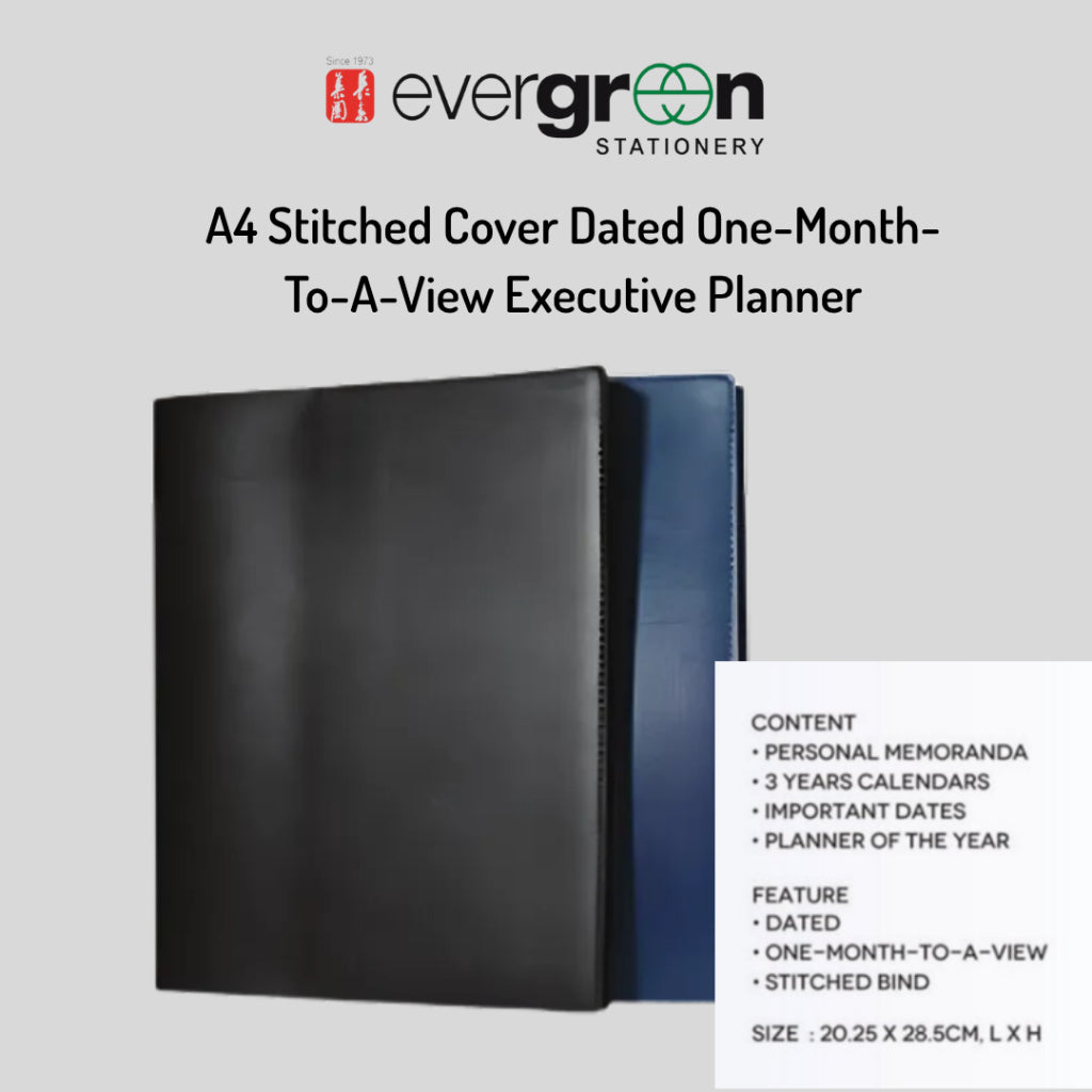 [SG] 2026 Dated Month-To-View Stitched Executive Planner [Evergreen Stationery]