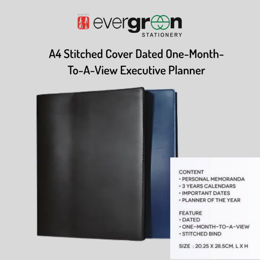 [SG] 2026 Dated Month-To-View Stitched Executive Planner [Evergreen Stationery]