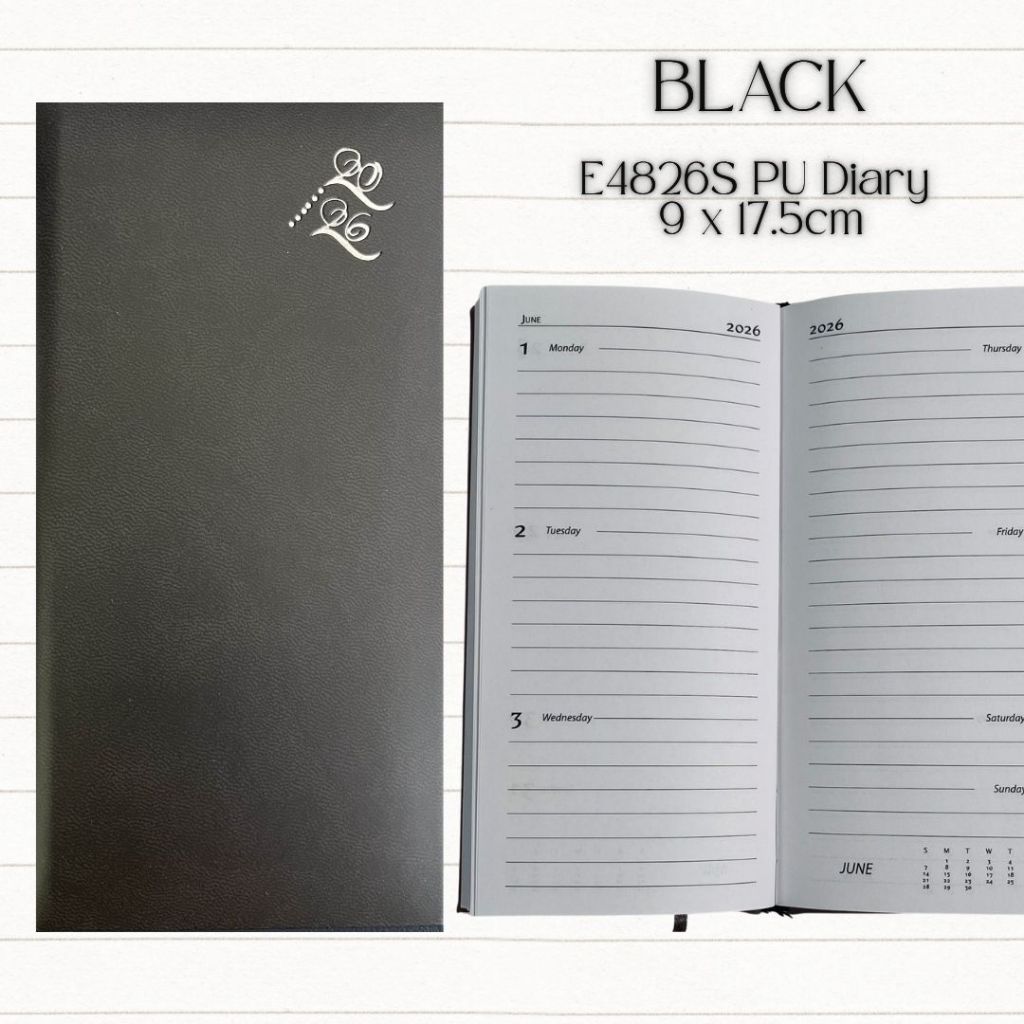[SG] Sunled Y26-E4826S PU Diary 9 x 17.5cm [Evergreen Stationery]