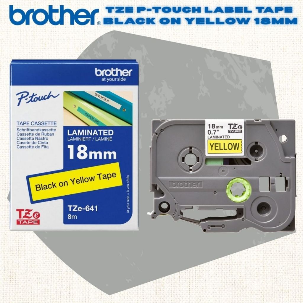 [SG] Brother TZE P-touch Labelling Tape – Black on Yellow [Evergreen Stationery]
