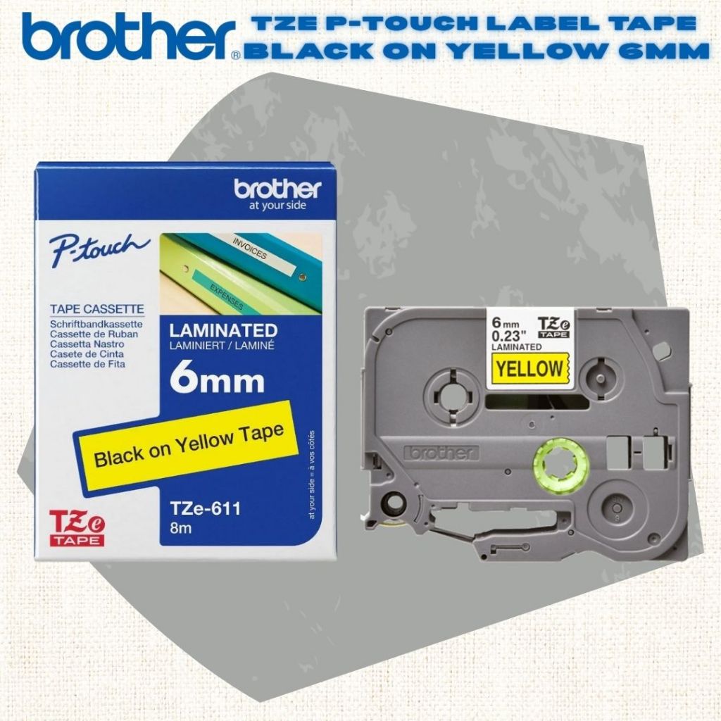 [SG] Brother TZE P-touch Labelling Tape – Black on Yellow [Evergreen Stationery]