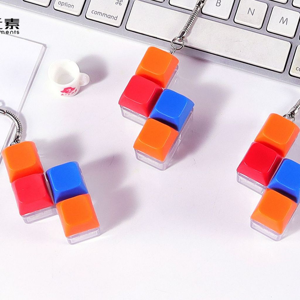 Nostalgic Times & Fortune Cat Keyboard Clicker Keychain | ASMR Stress Relief Fidget Toy
