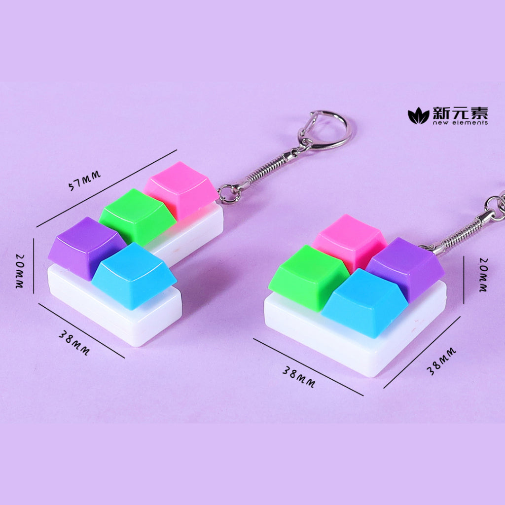 Colourful Keyboard Square Clicker Keychain | ASMR Stress Relief Fidget Toy
