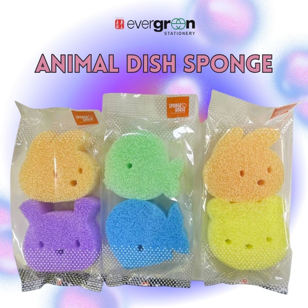 [SG] Animal Dish Sponge – Cute & Durable [Evergreen Stationery]