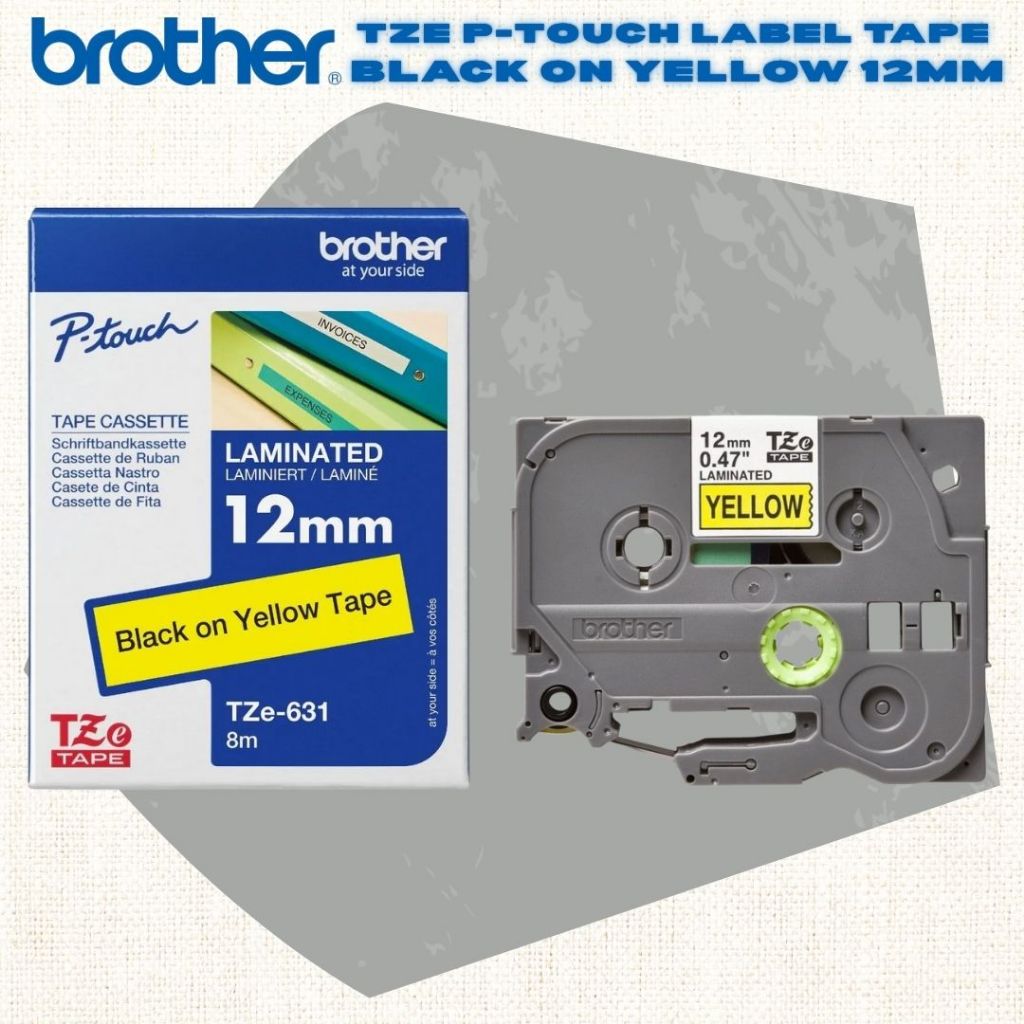 [SG] Brother TZE P-touch Labelling Tape – Black on Yellow [Evergreen Stationery]