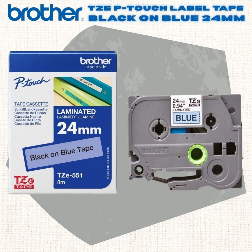 [SG] Brother TZE P-touch Label Tape – Black on Blue [Evergreen Stationery]
