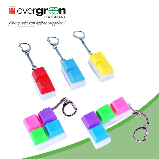 Colourful Keyboard Square Clicker Keychain | ASMR Stress Relief Fidget Toy