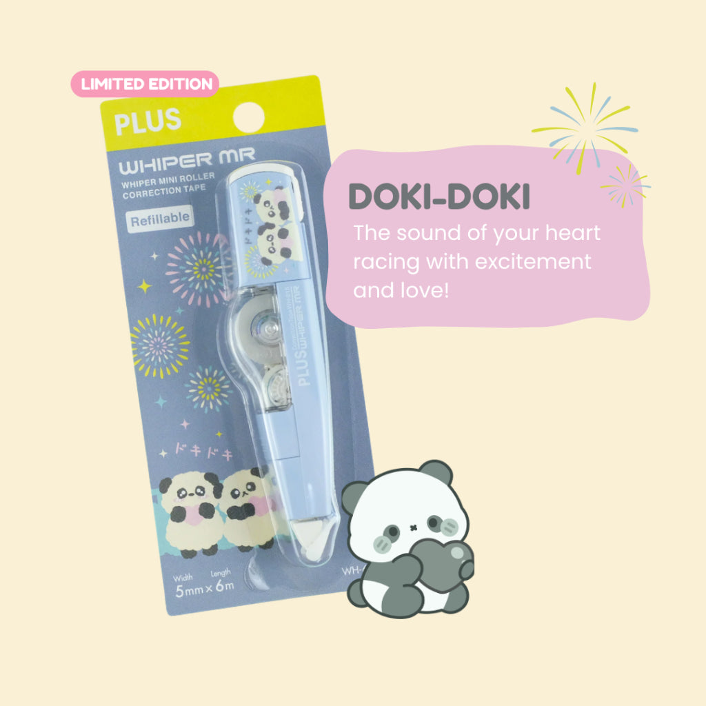 [LIMITED EDITION] PLUS MR Correction Tape Kawaii9 Waku-Waku/ Puni-Puni/ Peko-Peko/ Doki-Doki | Lighter and Smoother