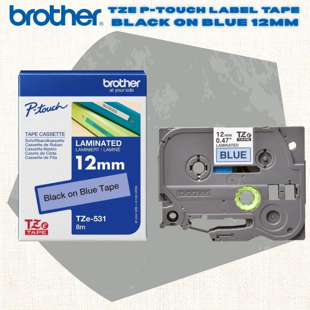 [SG] Brother TZE P-touch Label Tape – Black on Blue [Evergreen Stationery]