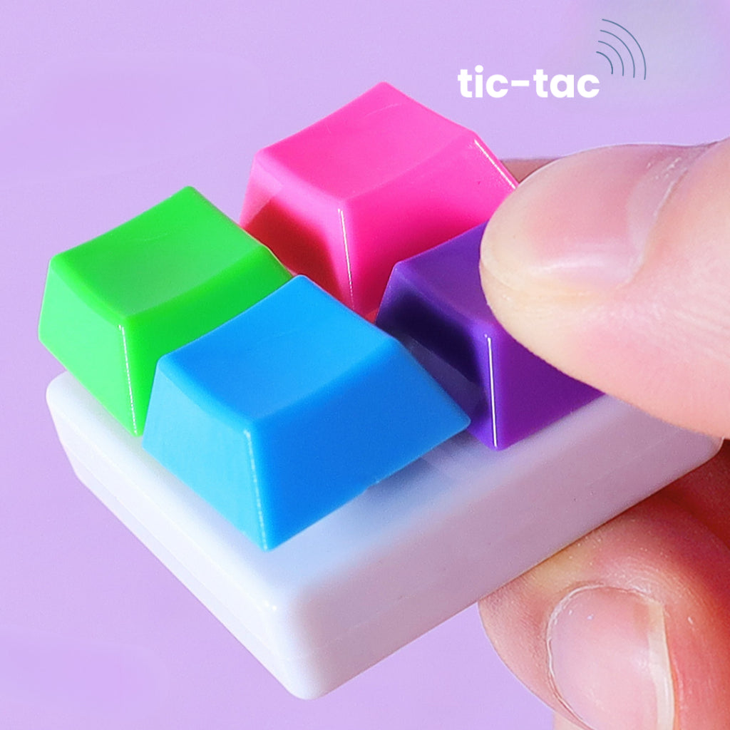 Colourful Keyboard Square Clicker Keychain | ASMR Stress Relief Fidget Toy