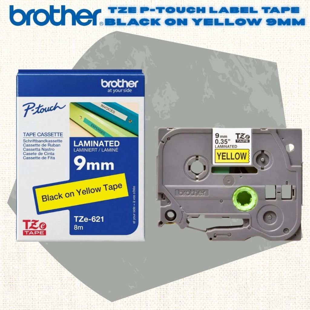 [SG] Brother TZE P-touch Labelling Tape – Black on Yellow [Evergreen Stationery]
