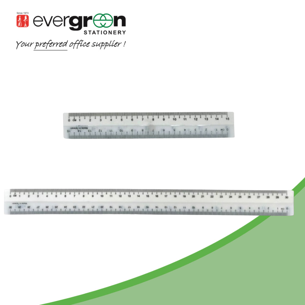 SureMark Plastic Straight Ruler, 6 Inch (15cm) or 12 Inch (30cm) Bundle of 20