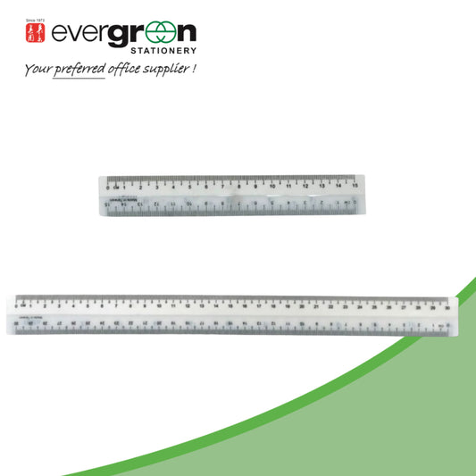 SureMark Plastic Straight Ruler, 6 Inch (15cm) or 12 Inch (30cm) Bundle of 20