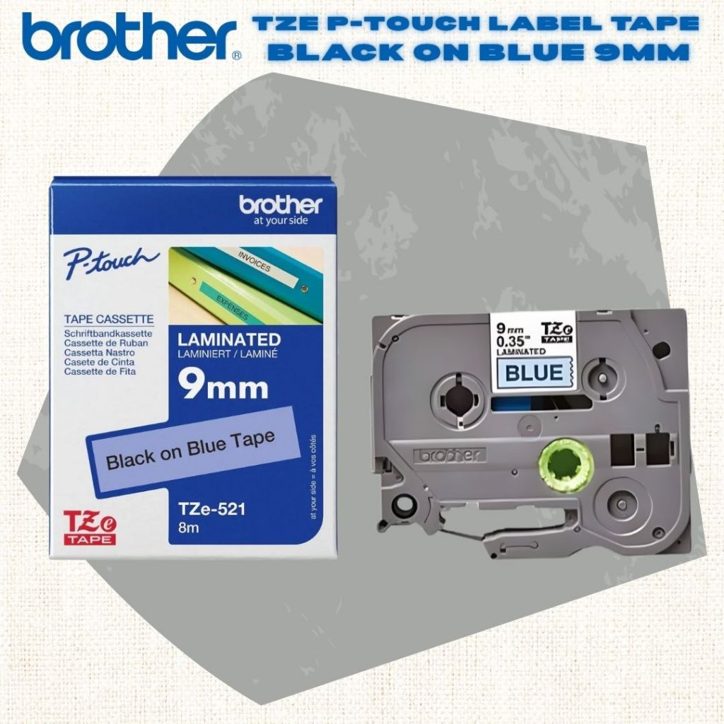 [SG] Brother TZE P-touch Label Tape – Black on Blue [Evergreen Stationery]