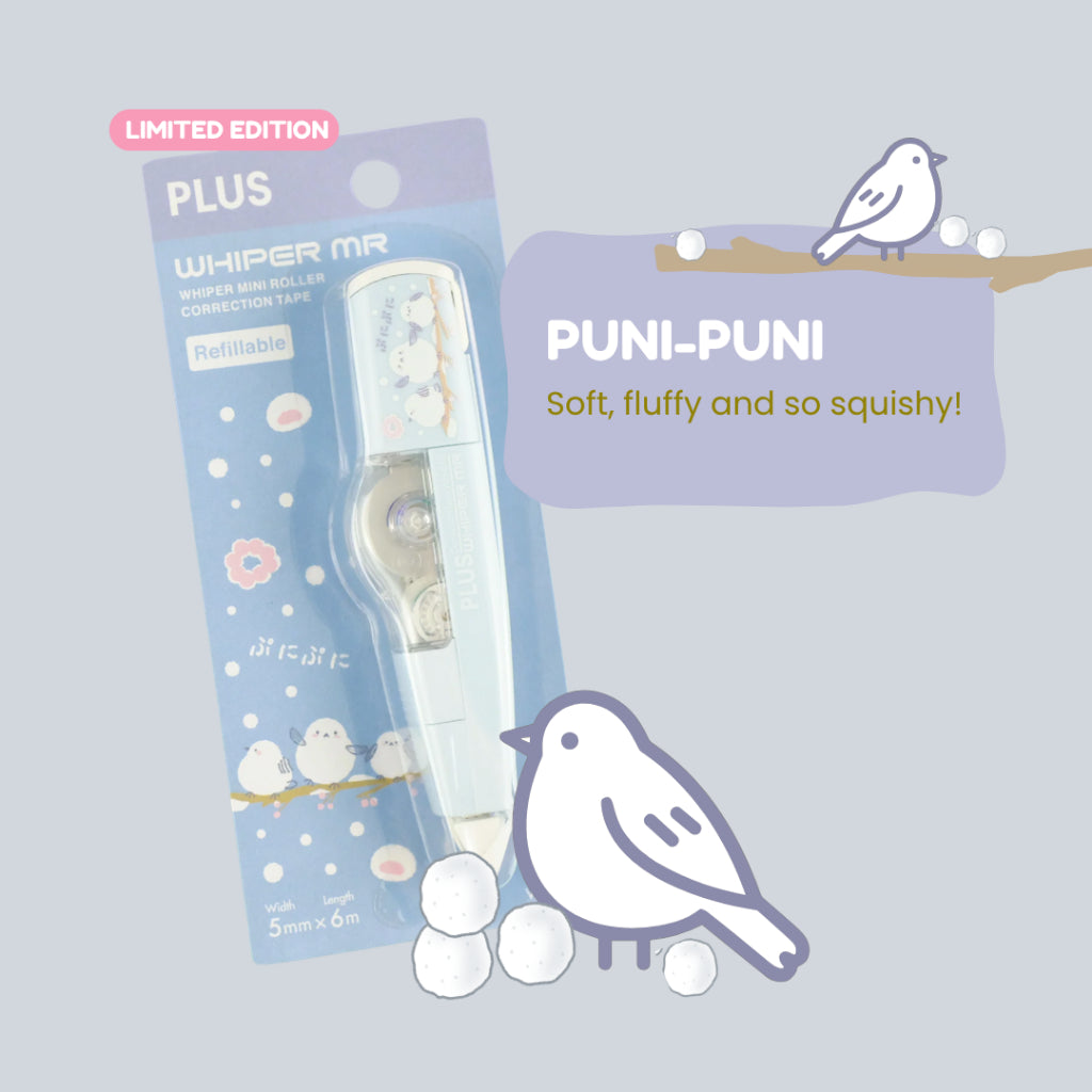 [LIMITED EDITION] PLUS MR Correction Tape Kawaii9 Waku-Waku/ Puni-Puni/ Peko-Peko/ Doki-Doki | Lighter and Smoother