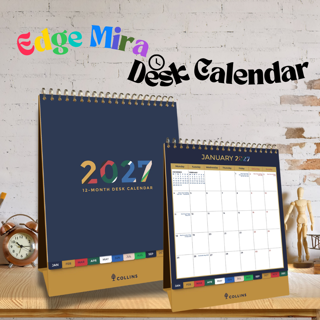 2027 Collins Desktop/A3 Family Wall Calendar | 12-Month Planner & International Holidays