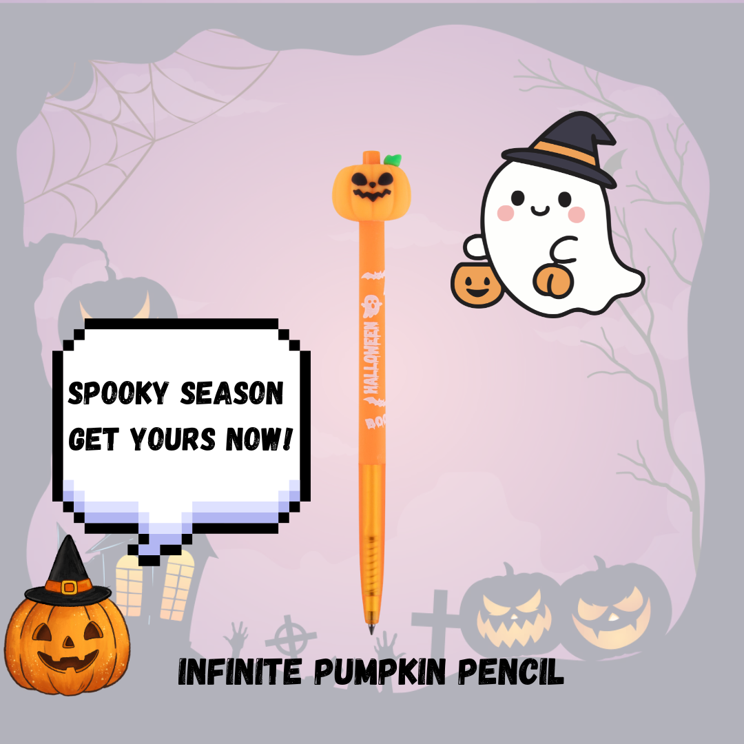 APLI Halloween Themed Infinite Pencils | Ghost, Bat & Pumpkin