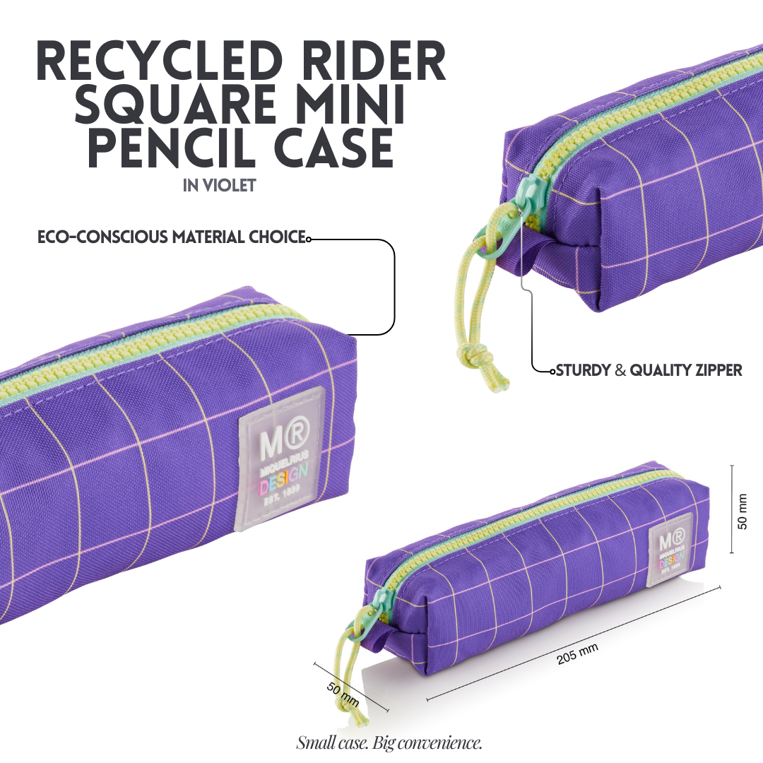 [SG] APLI Recycled Rider Square Mini Pencil Case – Compact & Durable [Evergreen Stationery]