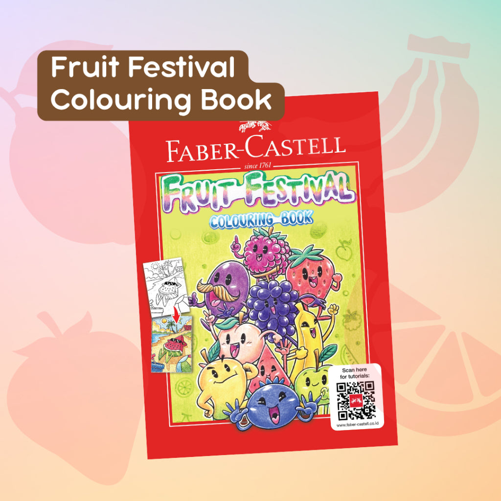 Faber Castell Fruit Scent Coloring Set | Scented Markers | Scented Pencils | A4 Coloring book | Interactive feature