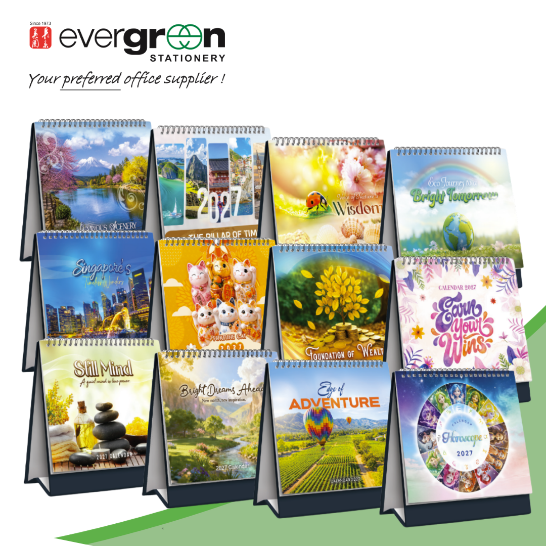 2027 Desktop Calendar Design | 14 designs | 19 x 21.8cm |  20.3 x 21.8cm | Inspirational Quotes | Landscape image | Horoscope | Chinese Zodiac | Bible Verses