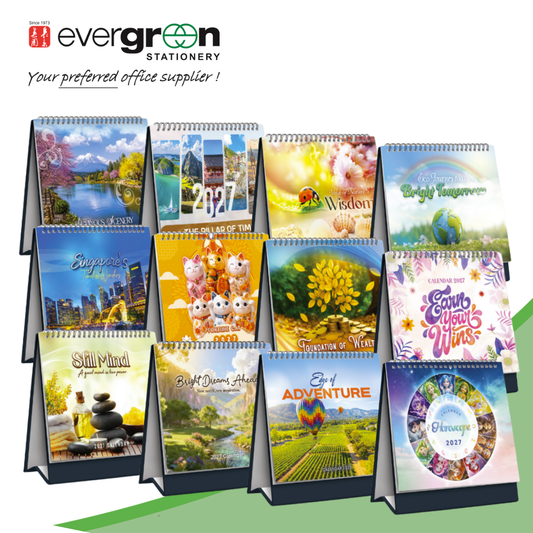 2027 Desktop Calendar Design | 14 designs | 19 x 21.8cm |  20.3 x 21.8cm | Inspirational Quotes | Landscape image | Horoscope | Chinese Zodiac | Bible Verses